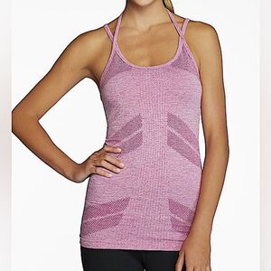 Fabletics Fremont Seamless Strappy Workout Tank Top hot pink mulberry heather L